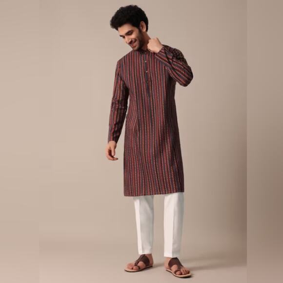 Kalki Striped Kurta for Men - Picture 1 of 9